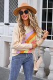 Spliced Rainbow Striped Sweater