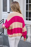 Spliced Color Matching Sweater Coat
