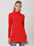 CLASSY SOLID COLOR SEMI-HIGH NECK SLIM LONG SLEEVE SWEATER