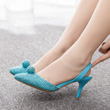 7 CM RHINESTONE BALL POINTED SANDALS