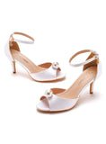 7 CM ROUND TOE HIGH HEELS SANDALS