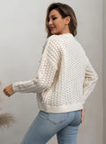 FASHION RETRO BEADED ROUND NECK LONG SLEEVE SWEATER