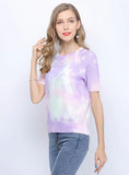 CLASSY SHORT-SLEEVED PULLOVER TIE-DYED SHIRT