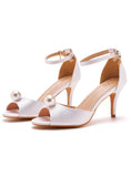 7 CM ROUND TOE HIGH HEELS SANDALS