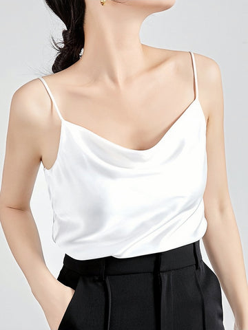 Gleaming Elegance White Camisole Top