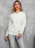 FASHION PULLOVER DRAWSTRING HOODED SWEATER