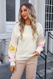 Loose Flowers Print Long Sleeve Sweater