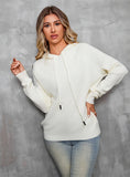 FASHION PULLOVER DRAWSTRING HOODED SWEATER