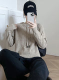 FASHION PULLOVER DRAWSTRING HOODED SWEATER