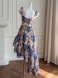 Vintage Inspired Floral High Low Party Dress