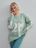 CLASSY WOMEN LOOSE LETTER WARM SWEATER
