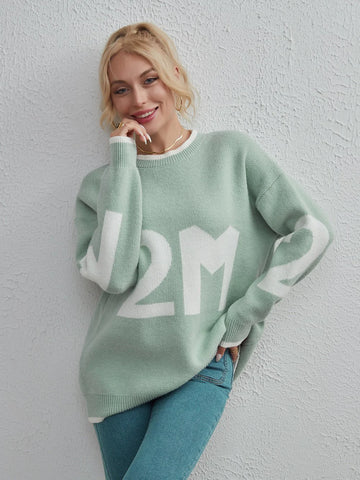 CLASSY WOMEN LOOSE LETTER WARM SWEATER