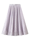 POLKA DOT PLEATED HIGH WAIST CHIFFON PLEATED SKIRT