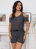 FASHION SUMMER POLKA-DOT SHORT SLEEVE TWO-PIECE SUIT