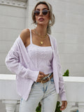 FASHION LOOSE TWISTED ROPE BRAIDED SWEATER TWO-PIECE SUIT