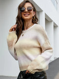FASHION GRADIENT KNITTED LONG-SLEEVED PULLOVER SWEATER