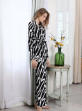 FASHION ZEBRA PATTERN LONG SLEEVE SUIT PAJAMAS