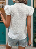 SMALL FLYING SLEEVE ROUND NECK SHIRT TOP