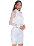 SEXY RETRO LONG-SLEEVED SEQUINED DRESS
