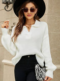 CASUAL WOMEN LOOSE LAPEL PULLOVER SWEATER