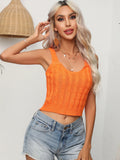 TWIST KNIT SLING SLEEVELESS U-NECK SWEATER