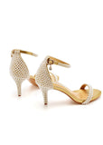 THIN-HEELED SANDALS AND PEARL WEDDING SHOES