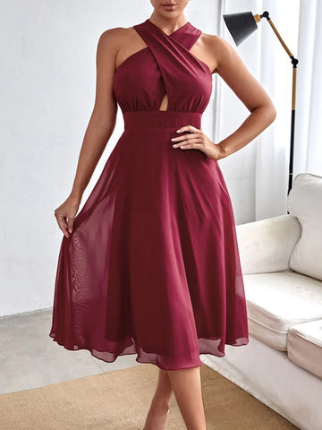 SEXY BACKLESS CHIFFON DRESS