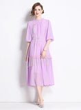 BEADED FLOWER LOOSE TASSEL DRESS