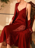 FASHION SEXY SATIN PAJAMAS NIGHTGOWN SUIT