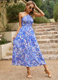 ONE SHOULDER PRINTED POCKET LONG DRESS