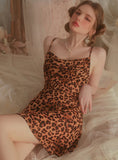 FASHION WOMEN LEOPARD SUSPENDER NIGHTDRESS