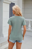 SOLID COLOR V-NECK LOOSE SHORT SLEEVE T-SHIRT