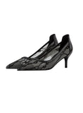 SHALLOW-MOUTHED POINTED LACE MESH SHOES