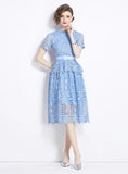 SLIM LACE SHORT SLEEVE DRESS