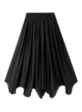 THIN COTTON AND LINEN IRREGULAR HIGH WAIST SKIRT