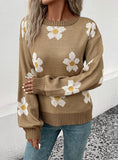 FASHION WOMEN LONG SLEEVE JACQUARD SWEATER