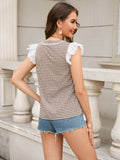 CONTRAST STRIPE V-NECK HOLLOW SLEEVELESS VEST