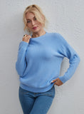 FASHION ROUND NECK LEISURE PULLOVER SWEATER