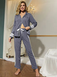 FASHION LONG SLEEVE LACE NIGHT WEAR SUIT