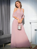 SLIM-FIT BIG SWING CHIFFON DRESS