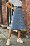 SLIM AND BREASTED DENIM SKIRT