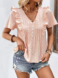 LOTUS LEAF STITCHING GILDED SHIRT