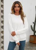 Plush Solid Color Long Sleeve Sweater