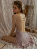 SEXY ICE SILK LACE FRENCH NIGHTDRESS