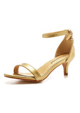 5 CM GOLD STILETTO HEELS SANDALS