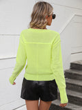 FASHION LONG SLEEVE V-NECK SOLID COLOR PULLOVER SWEATER