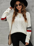 FASHION LOOSE PULLOVER ROUND NECK LONG SLEEVE SWEATER