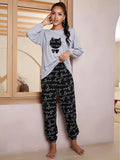 FASHION LONG SLEEVE PAJAMAS SUIT