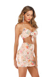 SEXY TWO-PIECE STRETCH PRINTED SEQUINED DRESS