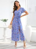 BOHEMIAN V-NECK FLORAL DRESS